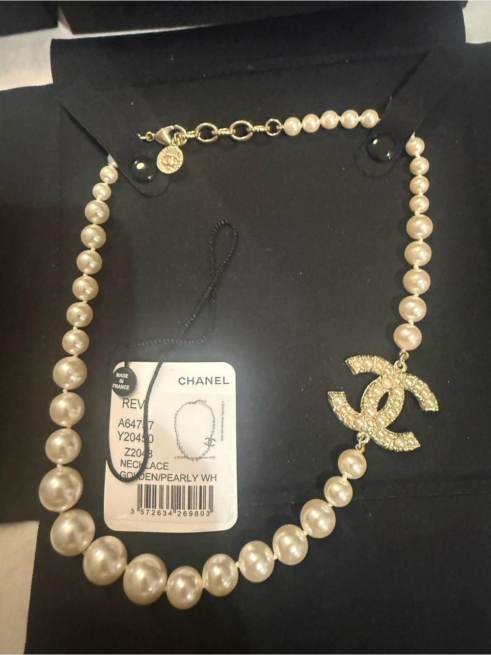 CHANEL limited edition Pearl CC Necklace Choker 100% Authentic like New Full set - Picture 3 of 8